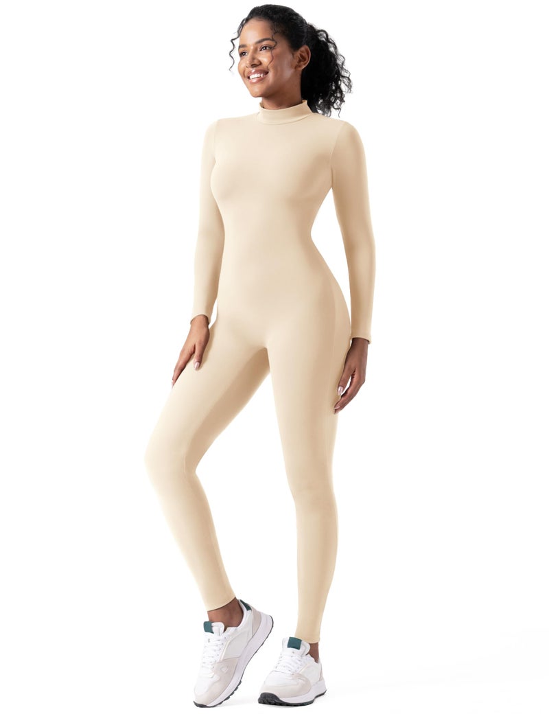 Speerise Women Bodysuit Rompers Long Sleeve Jumpsuits Leotards One Piece Tummy Control Yoga Workout Outfits â€“ Functional Activewear Catsuit with Opaque Stretch for Aerialists, Acrobatics, and Fitness Training - Image 1